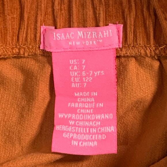 Isaac Mizrahi 7 Girls Dark Orange Pumpkin Corduroy Dress Thanksgiving Fall - Picture 3 of 10